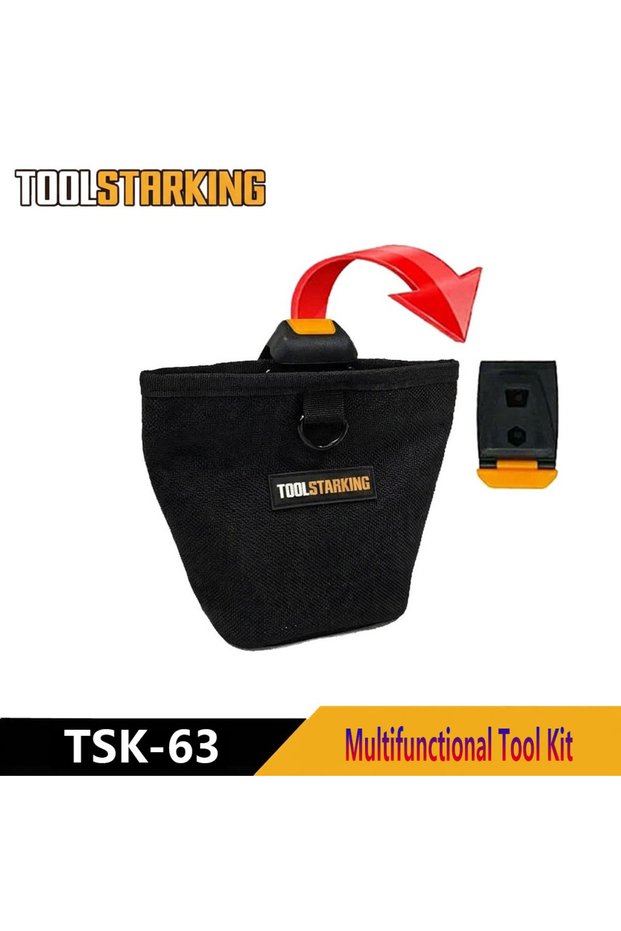 XL TSK-63 TOOLSTARKING Nails Pouch Waterproof Hardware Waist Bag Large Capacity Nails Screws Storage