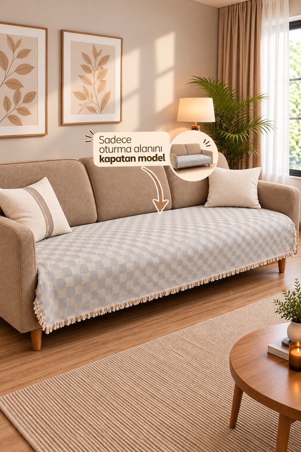 Cotton Bohemian Sofa Cover for Seating Area, Sofa Bed, Armchair Cover Shawl | 100X210 Gray