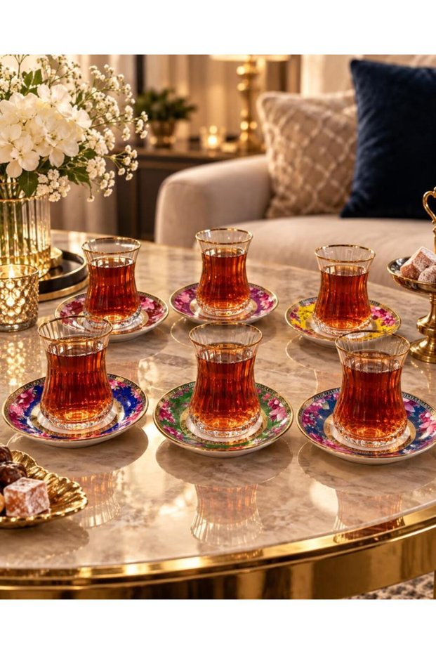 1898 هولي طقم شاي بصري مكون من 6 قطع