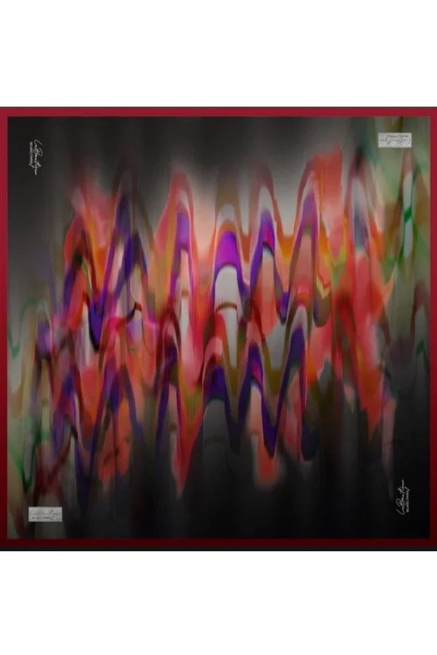 Pure Tivil Silk 2842 06 Black - Fuchsia Brush Pattern