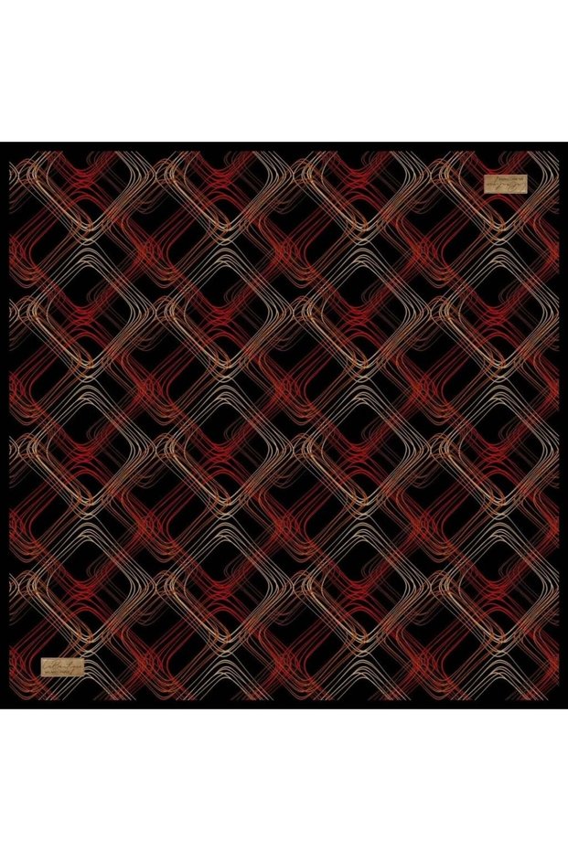 Saf Sura Silk 2802 08 Red - Black Line Pattern