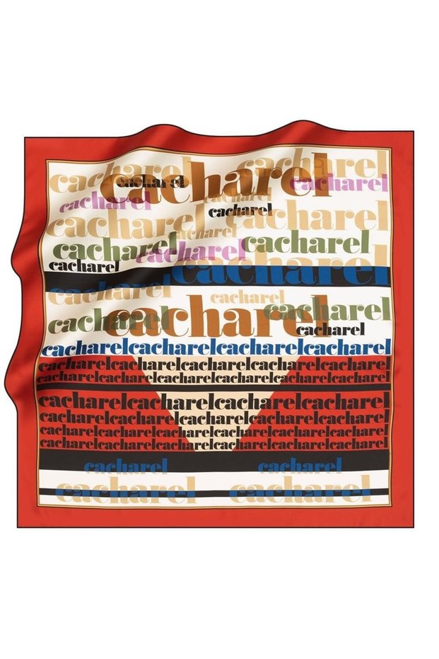 Pure Tivil Silk Scarf 4214701 - 311 Red Slogan Pattern