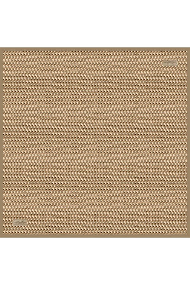 Saf Sura Silk 2801 02 Mink Ecru Geometric Pattern