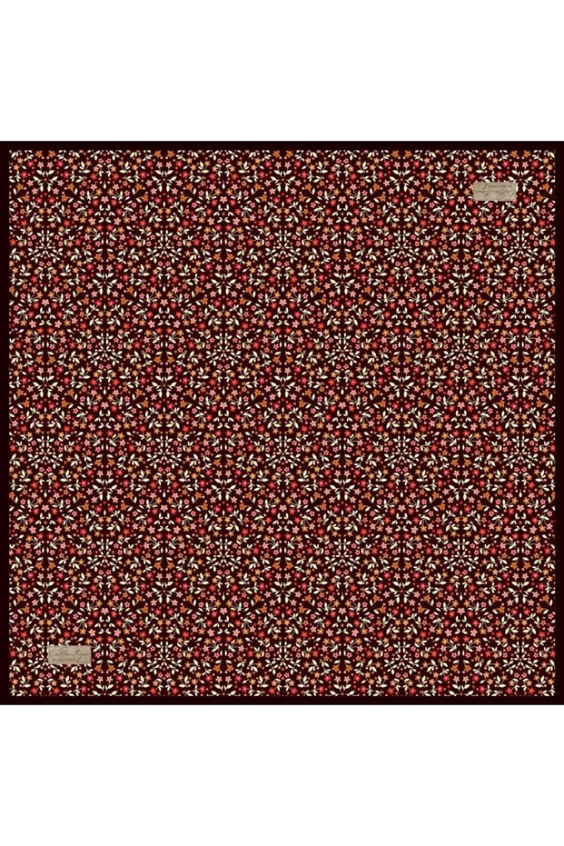 Tivil Pure Silk Scarf 2676 08 Plum Flower Pattern