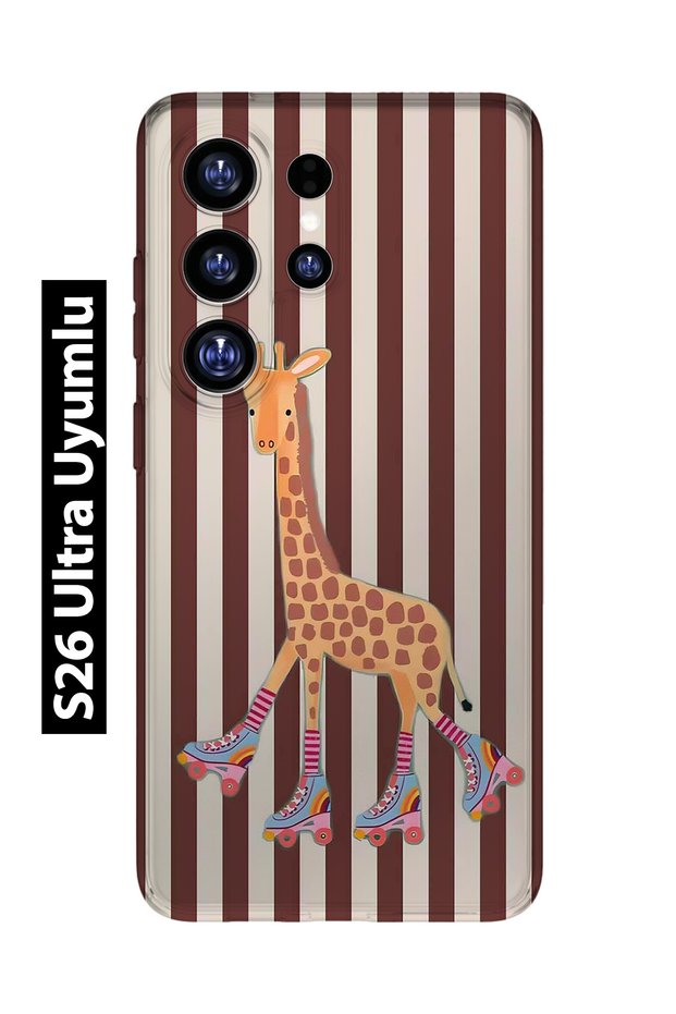 Cute Giraffe Pattern Transparent Phone Case Compatible with Samsung Galaxy S26 Ultra