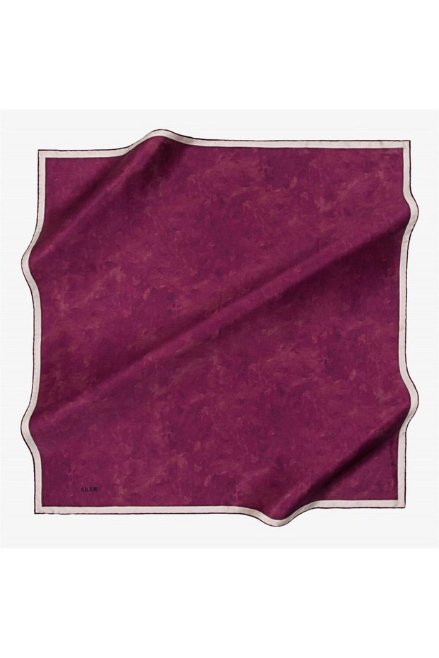 Sura Pure Silk Scarf 7208701 394 Dark Fuchsia Cloud Pattern