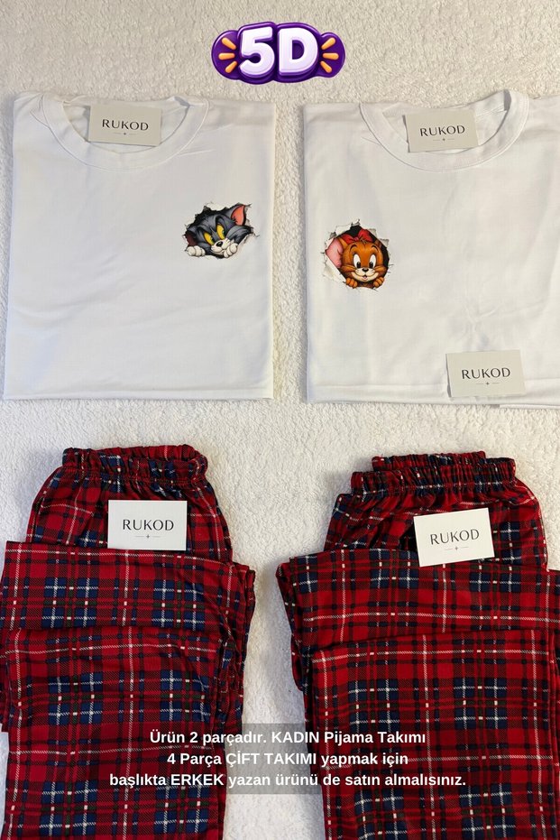 Women's Single 5D Nervous Kitty Sweet Mouse Pajamas (the Woman's Version of Couple Pajamas)