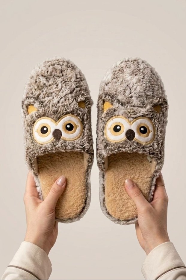 Women's Cute Animal Figured Plush House Slippers Soft Warm Slippers