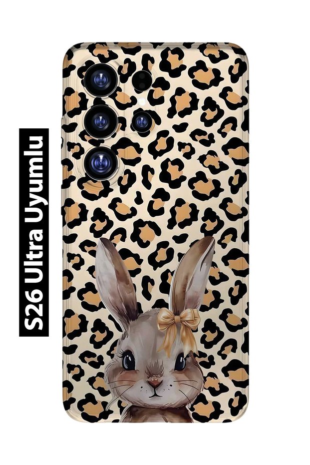 Samsung Galaxy S26 Ultra Compatible Leopard Pattern Rabbit Pattern Transparent Phone Case
