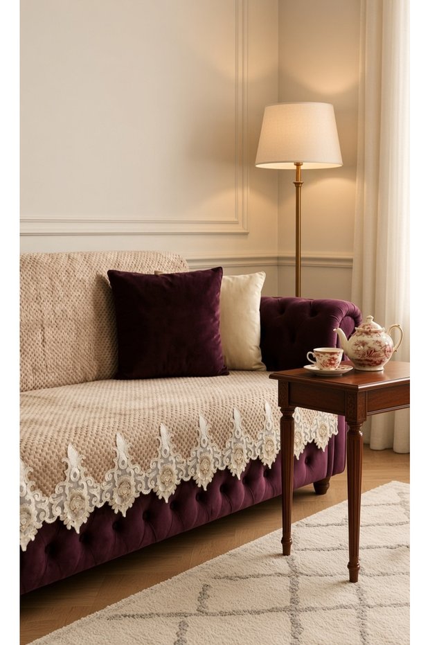 Lace Sofa Cover Stain-Resistant Stylish Sofa Cover 170X210