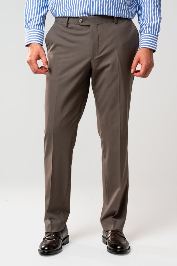 Ds Damat Comfort Fit Mink Plain Travel Fabric Trousers