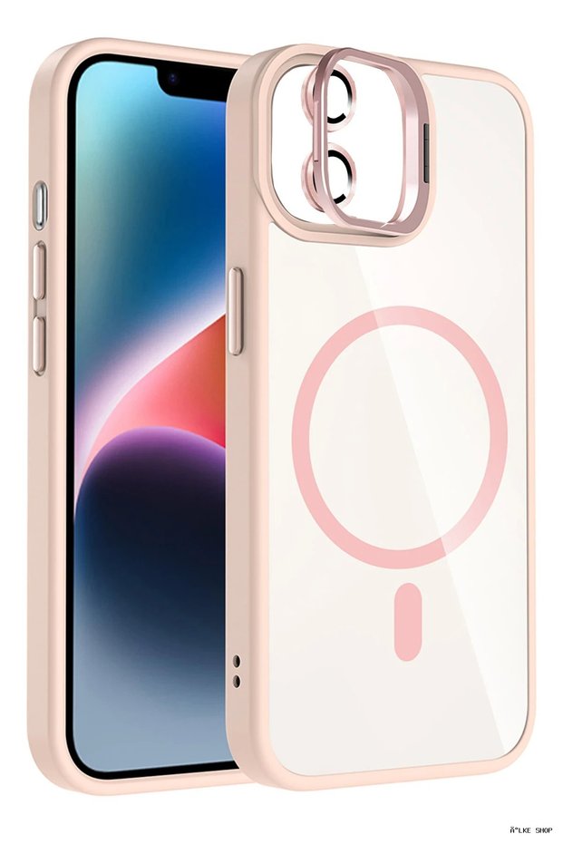 Ilkestor iPhone 11 Remim Lens Cover with Magsafe Stand (204616) - Pink