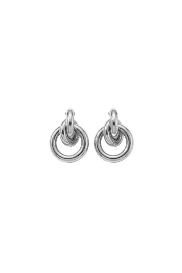 Liora Interlocking Ring Steel Earrings