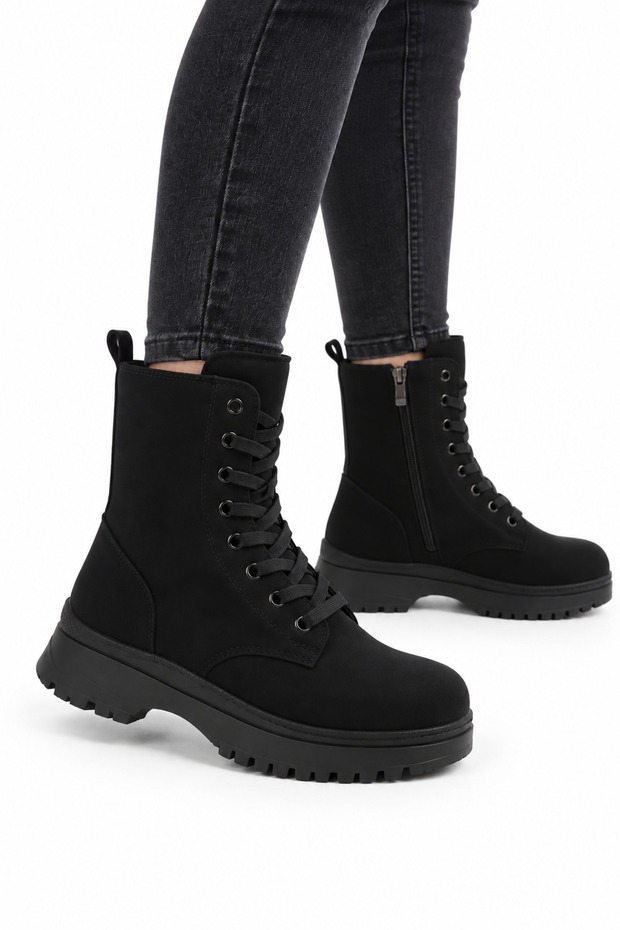 Children's Anti-Slip Sole Cold-Resistant Boots Black-Black