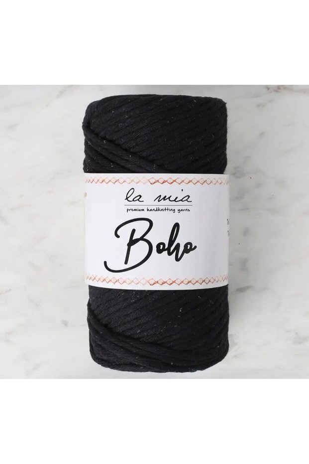 La Mia Yarn La Mia Boho Black Twisted Macrame Yarn