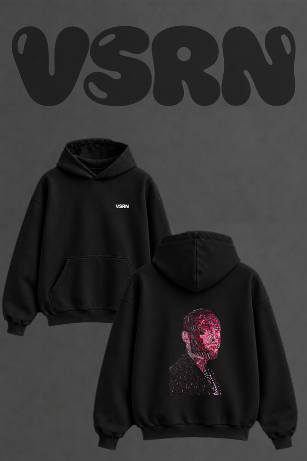 Mac Miller Typography Design Back Print Oversize Black Hooded Sweatshirt