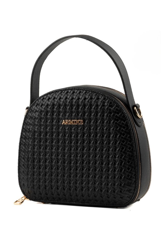 408 Black Braided Women's Hand Shoulder Bag