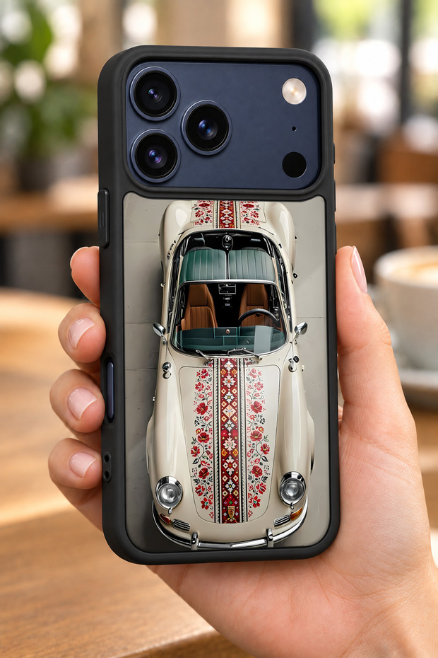 حافظة مقاومة للصدمات متوافقة مع هاتف iPhone 18 Pro مع حماية للكاميرا بنمط ريترو