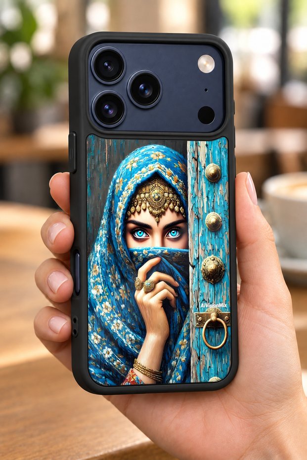 iPhone 18 Pro Max Compatible Veiled Patterned Camera Protected Shockproof Case