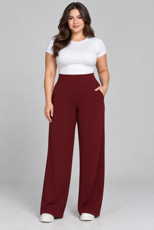 Women's Vena Plus Size Pants, Side Hidden Zipper, Hides the Belly, Lycra