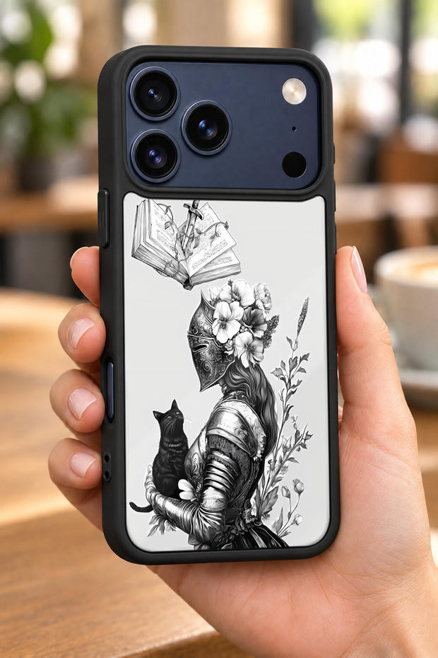 حافظة مقاومة للصدمات متوافقة مع هاتف iPhone 18 Pro Max مع حماية للكاميرا بنمط الفارس