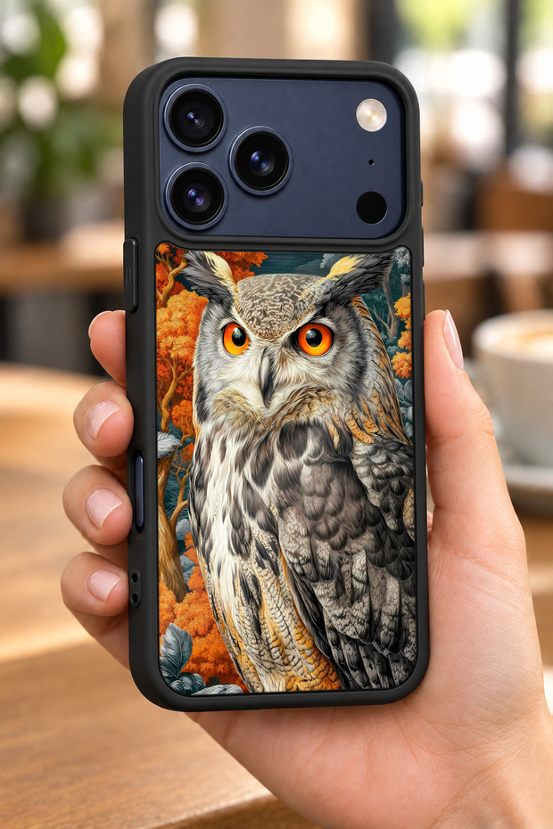 حافظة مقاومة للصدمات متوافقة مع هاتف iPhone 18 Pro مع حماية للكاميرا بنمط Puhu