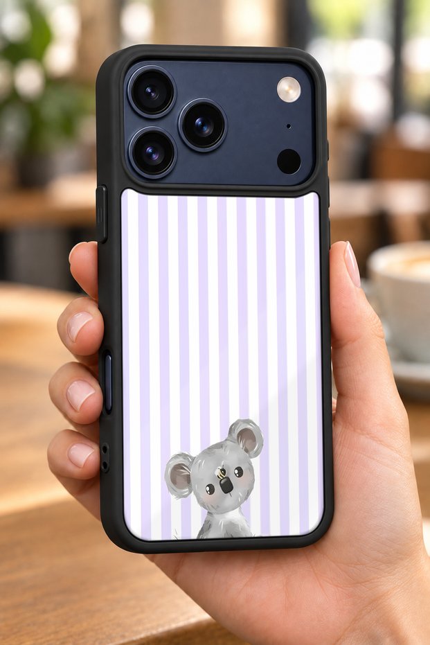iPhone 18 Pro Compatible Koala Patterned Shockproof Case with Camera Protection