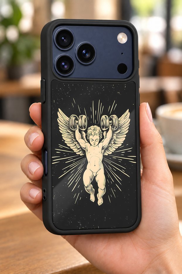 حافظة مقاومة للصدمات متوافقة مع هاتف iPhone 18 Pro مع حماية للكاميرا بنمط ملائكي