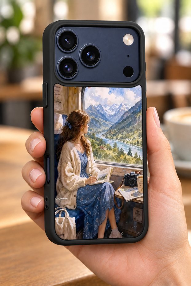 حافظة مقاومة للصدمات متوافقة مع هاتف iPhone 18 Pro مع حماية للكاميرا بنمط جبلي
