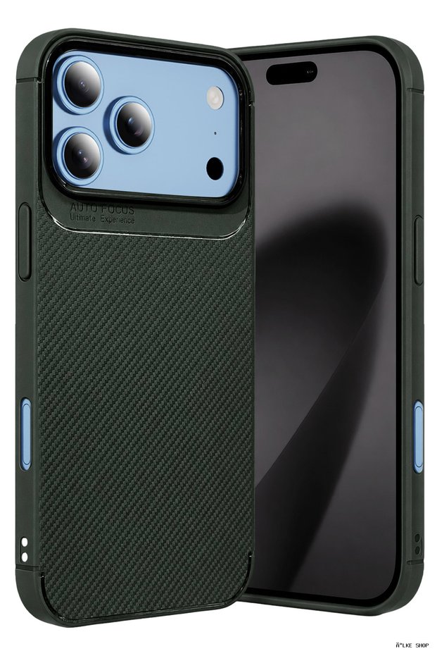 Ilkestor Newface iPhone 18 Pro Auto Focus Carbon Cover (04834) - Green