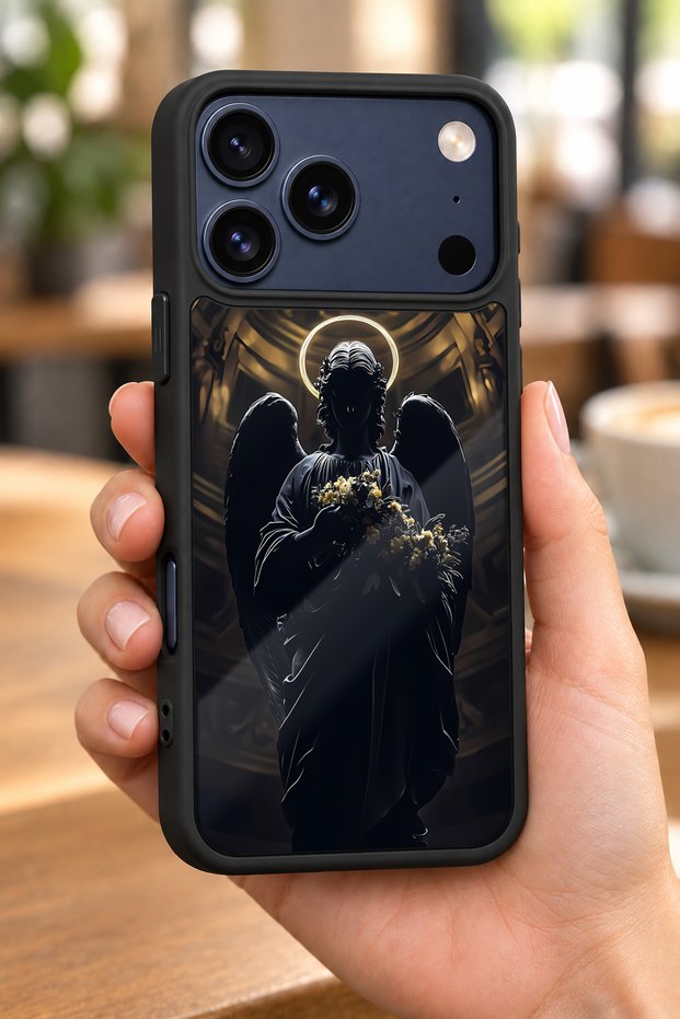 iPhone 18 Pro Compatible Angel Patterned Shockproof Case with Camera Protection