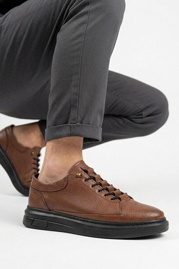 Zrj535 Ultra Comfort Elastic Men's Casual Shoes - Tan