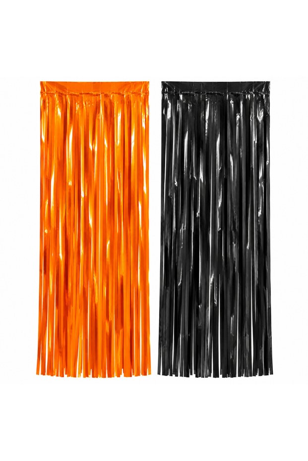 Halloween Metallic Foil Fringe Curtain, 1 x 2M