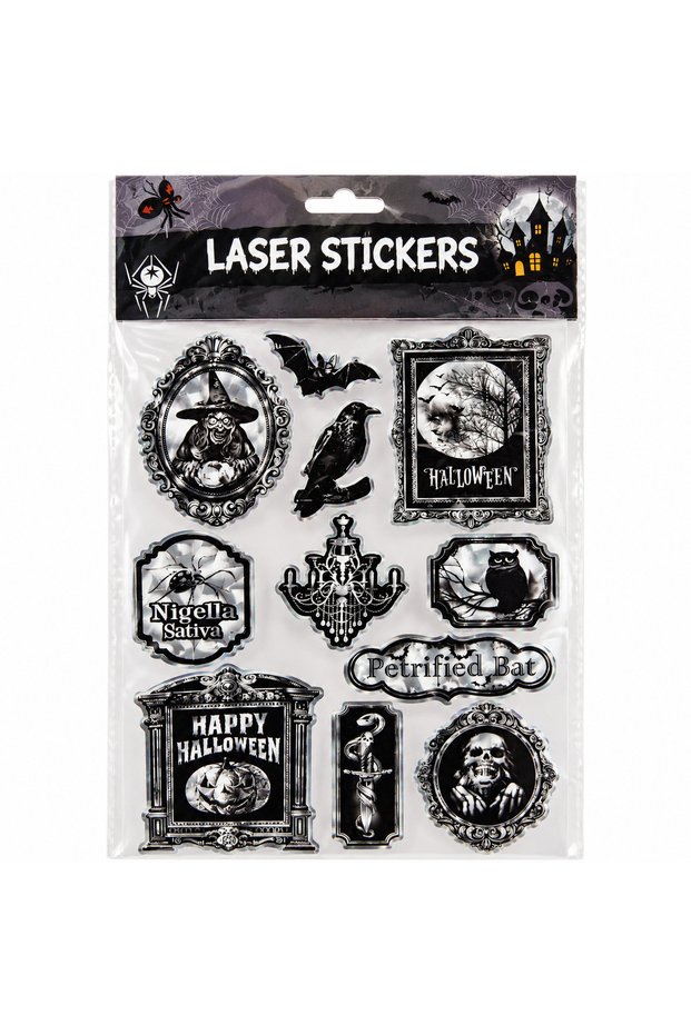 Halloween Gothic Laser Sticker Set, 10PCS