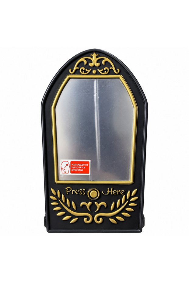 Halloween Interactive Mirror Decoration, Press Button Spooky Wall Plaque, Battery Operated, 20CM
