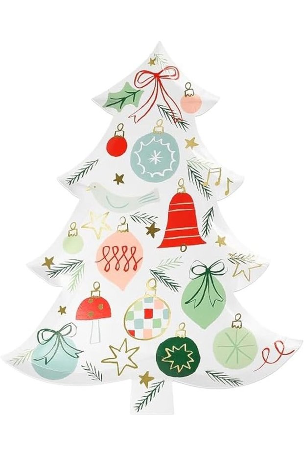 Festive Pattern Tree Plates