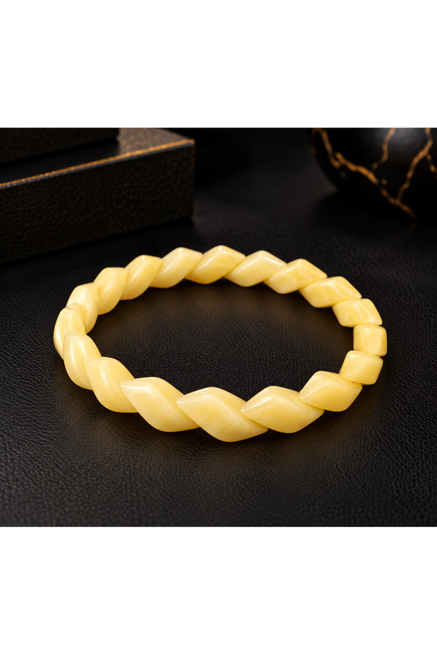 Beirut Drop Amber Model Bracelet Yellow Color Facet Cut