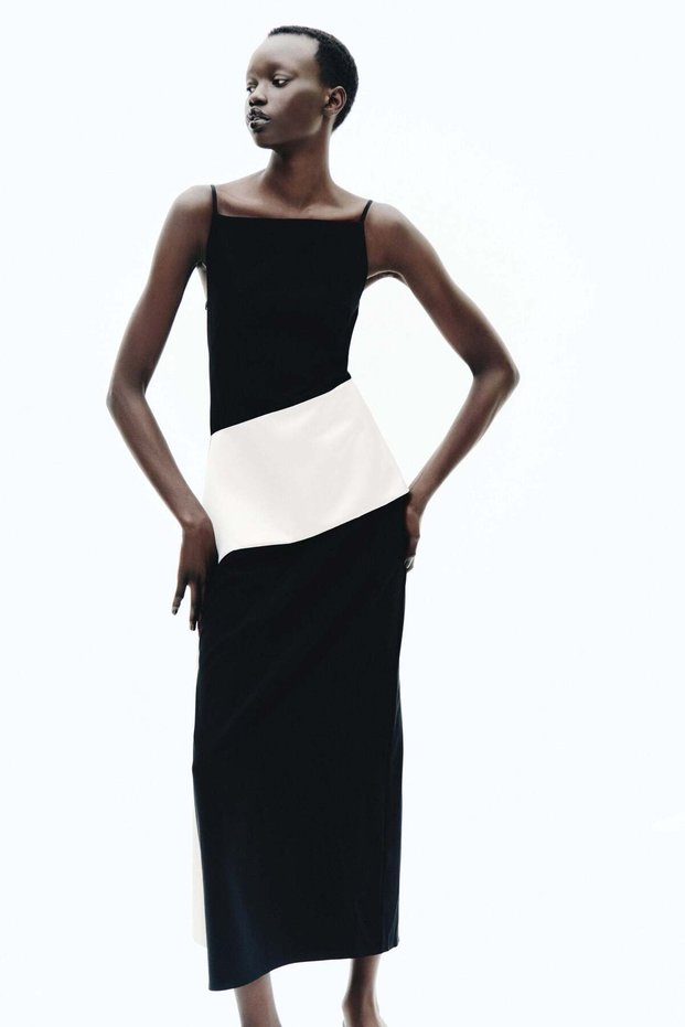Panel-detail strappy dress
