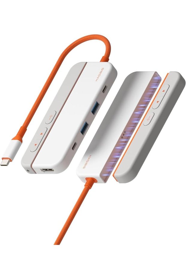 محول USB-C متعدد المنافذ 5 في 1 مع جهاز تحكم للعروض التقديمية