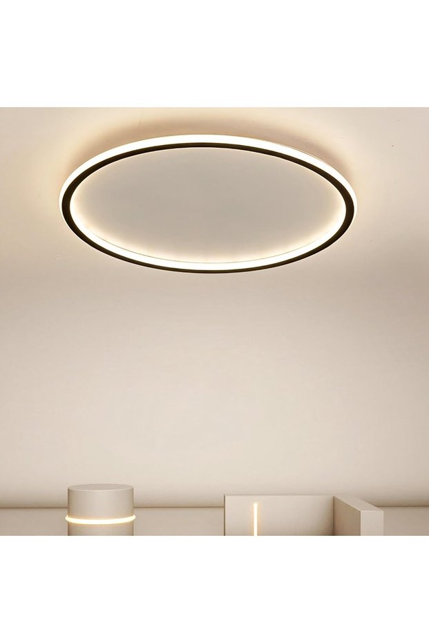 مصباح سقف دائري بتصميم بسيط بتقنية LED (قطر 50 سم، ثلاث درجات حرارة لونية 3000-6000 كلفن) فائق النحافة