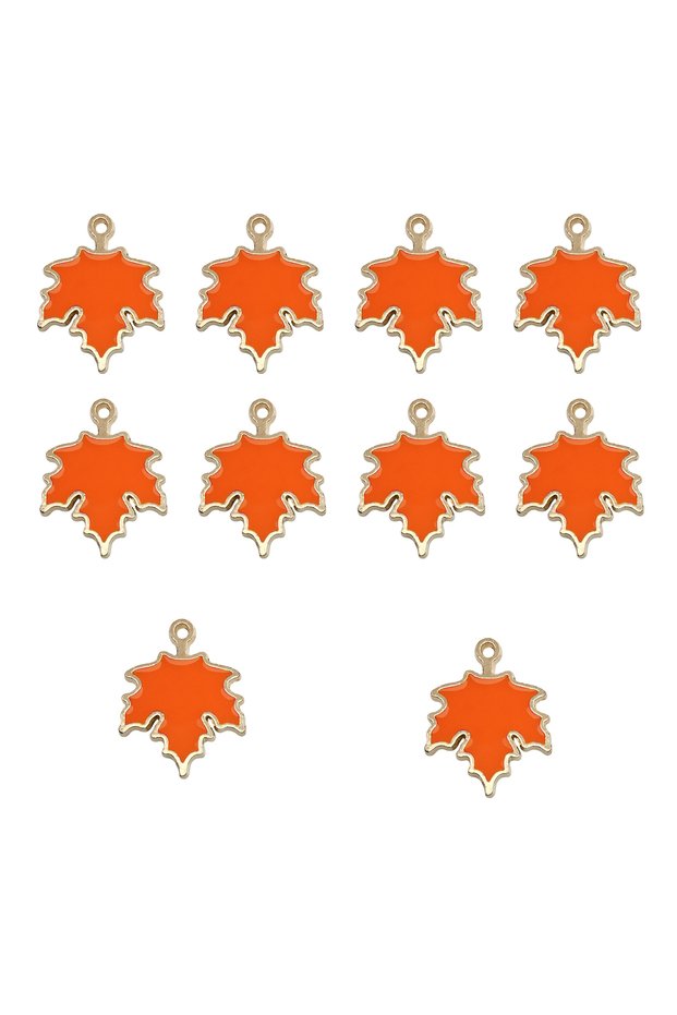 14253-10pcs 10Pcs Autumn Maple Leaf Charms Alloy Enamel Thanksgiving Maple Leaf Pumpkin Pendants For