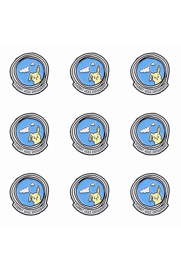 9pcs 9pcs RABBIT HOLE ENTHUSIAST Enamel Pin Cartoon Brooch For Coat Animal Brooches Collar Lapel Pin