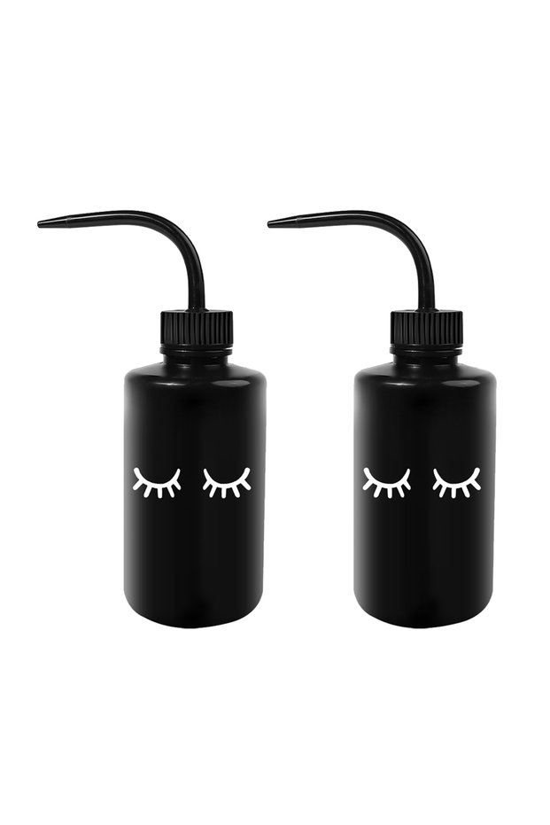 08-2pcs 250ml Lash Logo Falsh Eyelash Cleaning Bottle Curved Spout Cleaner Watering Can Eyebrow Remo