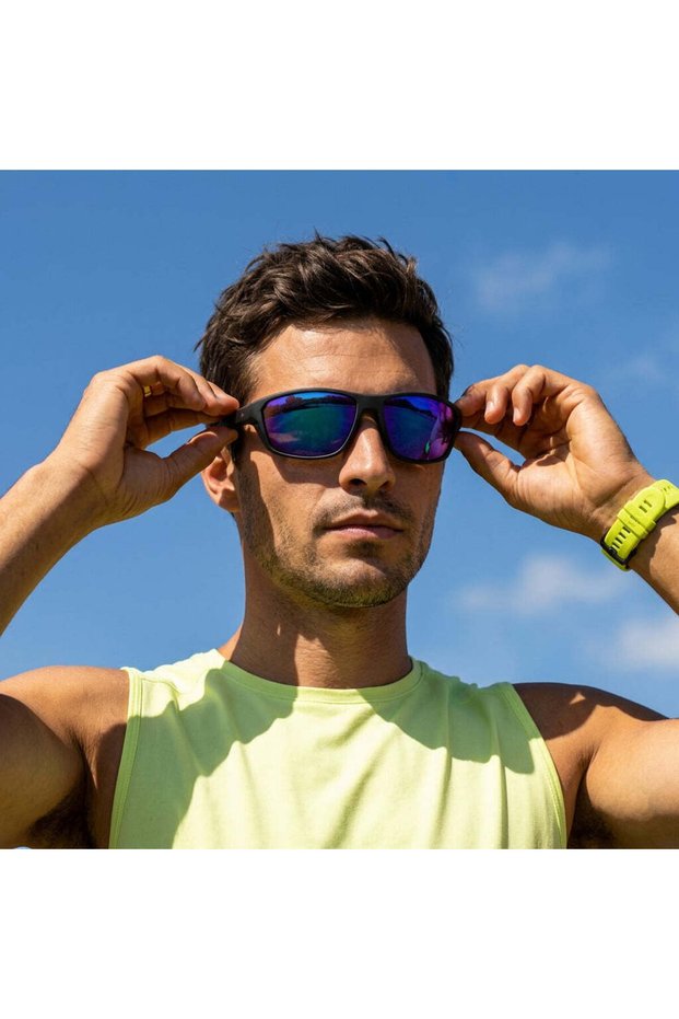 Gujin C135 Blue Mirrored Polarized Sunglasses