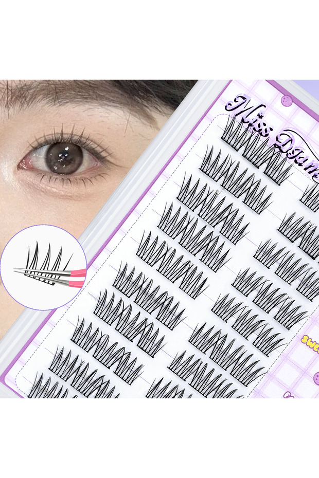 MIX Short No Glue Needed Idol False Eyelashes Large Capacity 7-9mm Self Adhesive Eyelashes DIY Lash