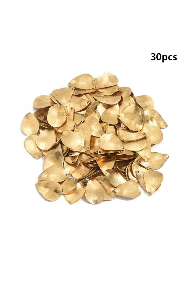 Brass Color 30pcs Original Brass Bracelets, Necklaces, DIY Accessories, Single Hole Geometric Textur