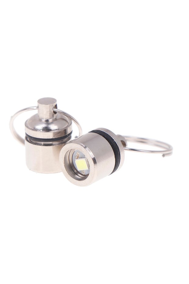 White 2/1PCS Mini LED Light Key Chain Luminated Keyring Pendant Colorful Mini Electronic Light Keyri