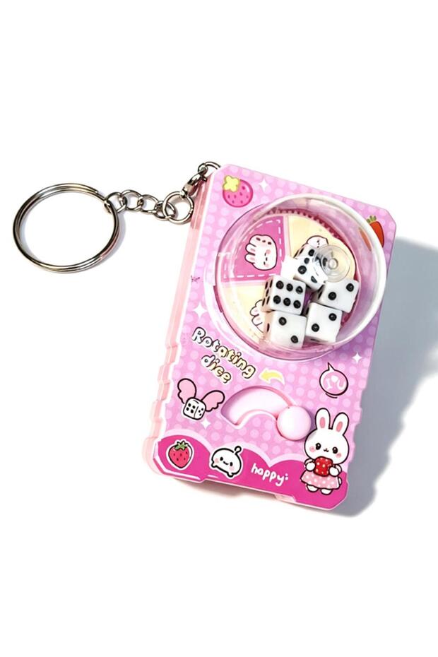 Pink Portable Fidget Dice Keychain,Stress Relief Toy,Unique Gift Dice Gaming Stress Reliever Decisio