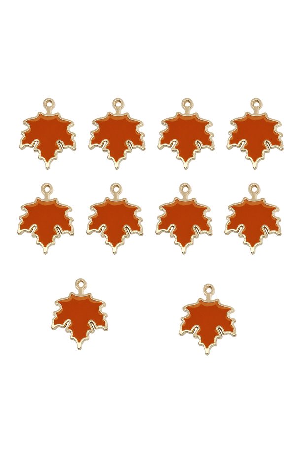 14251-10pcs 10Pcs Autumn Maple Leaf Charms Alloy Enamel Thanksgiving Maple Leaf Pumpkin Pendants For