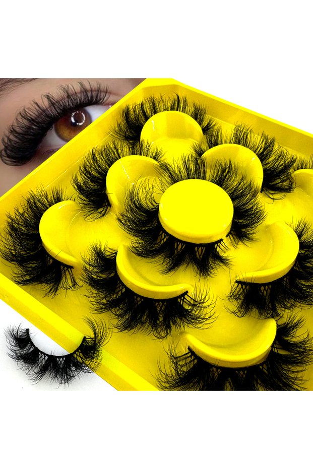 5pairsW015 New 5 pairs of soft and fluffy 3D false eyelashes thick and hand curled natural biomimeti